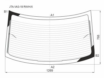 Стекло заднее (Цвет зеленый Обогрев 4D SED) JETTA VA3 19- XYG JTA-VA3-19 RW/H/X