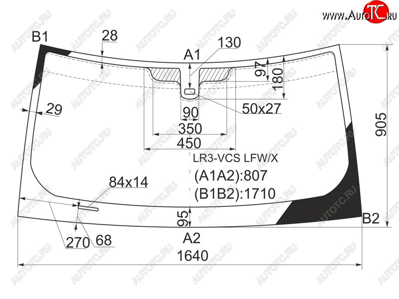 7 549 р. Стекло лобовое (Датчик дождя) Land Rover Discovery 04-09 XYG LR3-VCS LFW/X, lr3vcslfwx XYG LR3-VCS LFW/X  с доставкой в г. Керчь