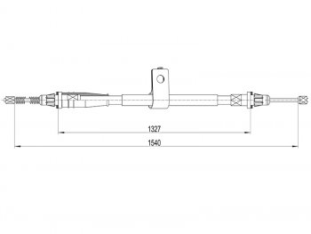 Трос стояночного тормоза LH SAT Nissan Micra  K12 (2002-2010) 5 дв. дорестайлинг, 5 дв. 2-ой рестайлинг