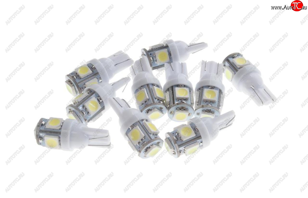 35 р. Лампа светодиодная 12V W5W T10 W2.1x9.5d 6000K 5 SMD 5050 White MEGA ELECTRIC MEGA ELECTRIC 010714w  с доставкой в г. Керчь