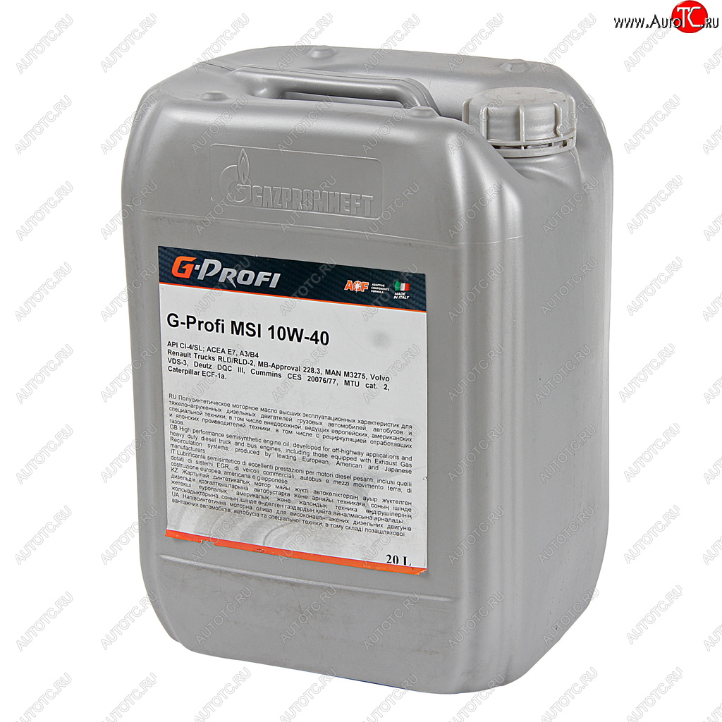 8 299 р. Масло дизельное G-PROFI MSI CI-4E5 10W40 псинт.20л G-ENERGY GAZPROMNEFT 0253140107  с доставкой в г. Керчь