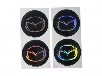 268 р. Эмблема диска колесного MAZDA (6см) комплект 4шт. AUTOSTICKERS 02567  с доставкой в г. Керчь. Увеличить фотографию 1
