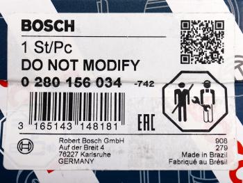 2 899 р. Форсунка PEUGEOT CITROEN топливная BOSCH BOSCH 0280156034 BOSCH 0280156034  с доставкой в г. Керчь. Увеличить фотографию 6