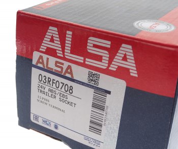 1 499 р. Разъем электрический прицепа ISO 7638 15-полюсный АБС (розетка) ALSA ALSA 03rf0708  с доставкой в г. Керчь. Увеличить фотографию 4