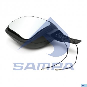 2 199 р. Зеркало боковое SCANIA левое дополнительное с подогревом SAMPA SAMPA 042.122  с доставкой в г. Керчь. Увеличить фотографию 1