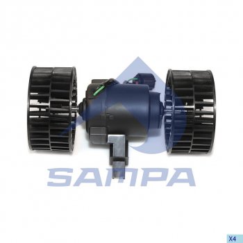 4 399 р. Мотор отопителя SCANIA 4 series (95-) в сборе с крыльчаткой SAMPA SAMPA 042.206  с доставкой в г. Керчь. Увеличить фотографию 1