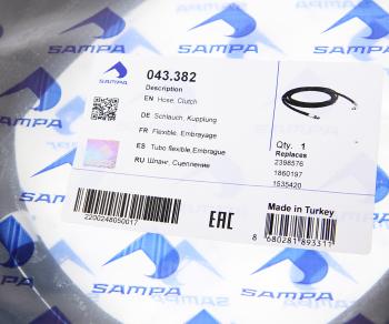7 199 р. Шланг SCANIA P,G,R,T series ПГУ SAMPA SAMPA 043.382  с доставкой в г. Керчь. Увеличить фотографию 3