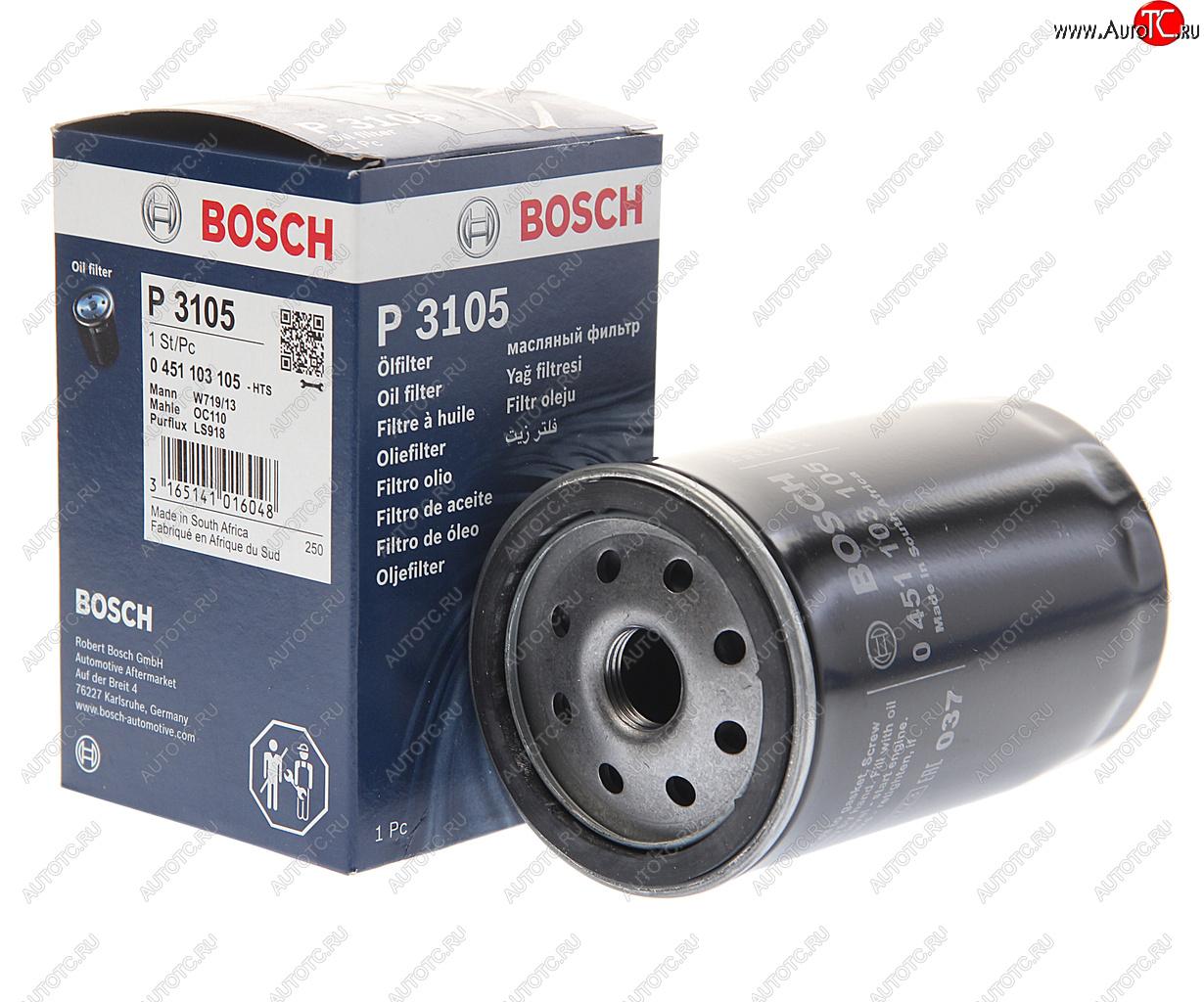 569 р. Фильтр масляный MERCEDES 190 (W201),E (W124) BOSCH BOSCH 0451103105 BOSCH 0451103105  с доставкой в г. Керчь