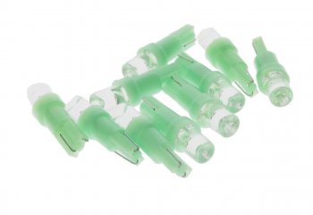 7 р. Лампа светодиодная 12V T5 W2x4.6d с патроном B8.5d 1 LED CONE Green MEGA ELECTRIC MEGA ELECTRIC 050212g  с доставкой в г. Керчь. Увеличить фотографию 1