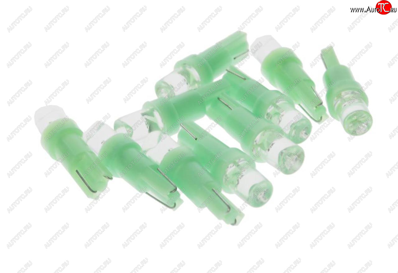 7 р. Лампа светодиодная 12V T5 W2x4.6d с патроном B8.5d 1 LED CONE Green MEGA ELECTRIC MEGA ELECTRIC 050212g  с доставкой в г. Керчь