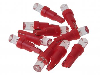 11 р. Лампа светодиодная 12V T5 W2x4.6d с патроном B8.5d 1 LED CONE Red MEGA ELECTRIC MEGA ELECTRIC 050212r  с доставкой в г. Керчь. Увеличить фотографию 1