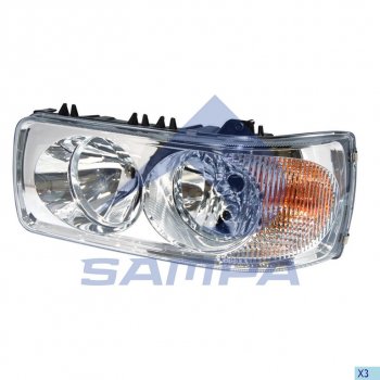 6 649 р. Фара DAF CF,XF65,75,85,95,105 левая SAMPA SAMPA 051.088  с доставкой в г. Керчь. Увеличить фотографию 1