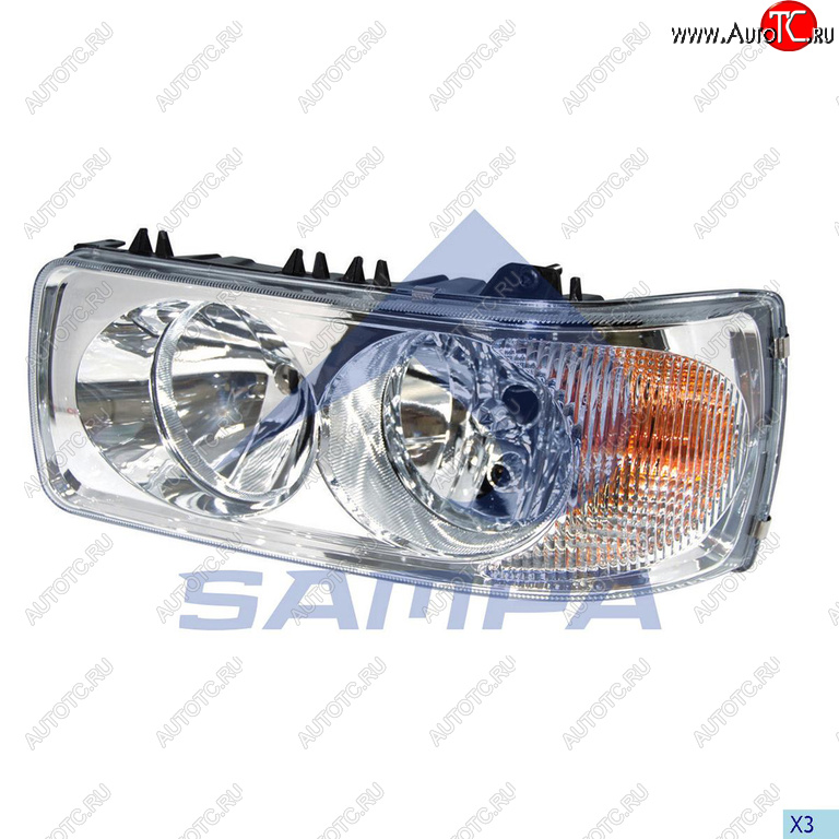 6 649 р. Фара DAF CF,XF65,75,85,95,105 левая SAMPA SAMPA 051.088  с доставкой в г. Керчь