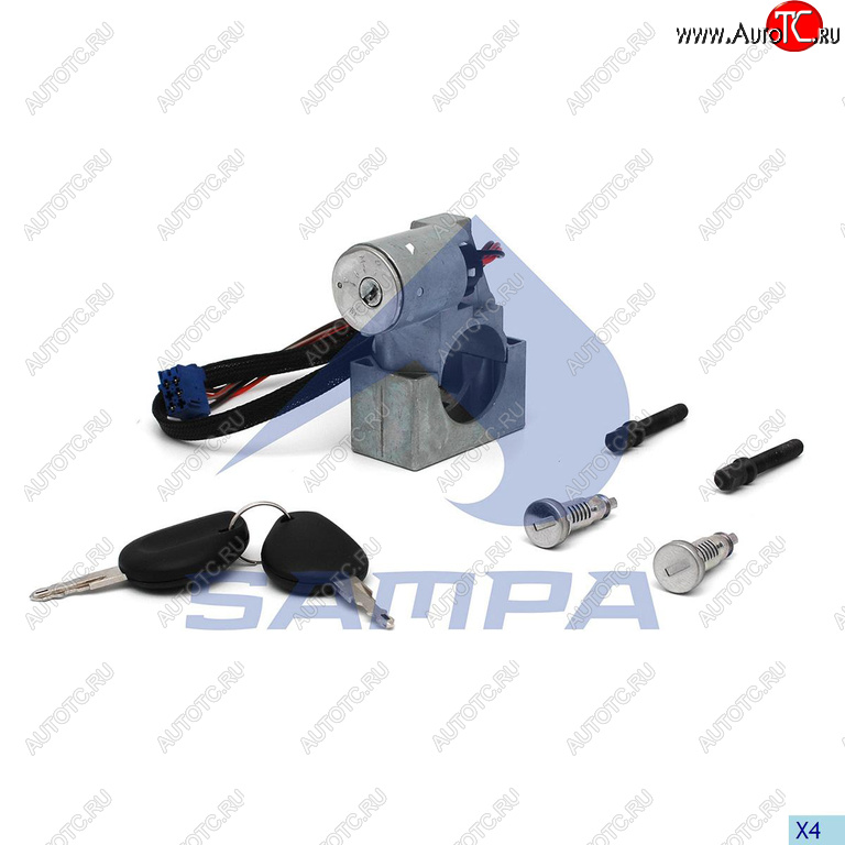 9 999 р. Замок зажигания DAF комплект с личинками дверей SAMPA SAMPA 051.444  с доставкой в г. Керчь