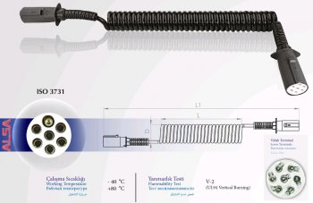 3 599 р. Кабель электрический прицепа S-type 6+1-полюсный L=4500мм пластиковые штекеры ALSA ALSA 05rf0103s45  с доставкой в г. Керчь. Увеличить фотографию 2