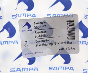 429 р. Втулка стабилизатора IVECO EuroTech,EuroCargo,Tector переднего (половинка) (63x95x7080мм) SAMPA SAMPA 060.057  с доставкой в г. Керчь. Увеличить фотографию 3