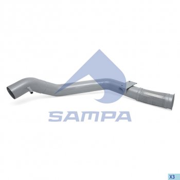 10 649 р. Труба приемная глушителя IVECO Stralis с гофрой SAMPA SAMPA 060.409  с доставкой в г. Керчь. Увеличить фотографию 1