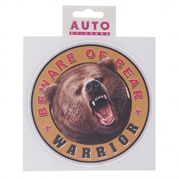 45 р. Наклейка виниловая вырезанная Медведь WARRIOR 12х12см полноцветная AUTOSTICKERS AUTOSTICKERS 060996  с доставкой в г. Керчь. Увеличить фотографию 1