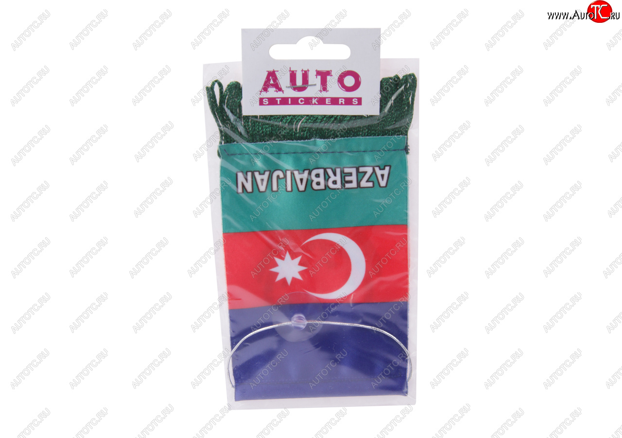 172 р. Вымпел AZERBAIJAN с бахромой (8х12см) на присоске AUTOSTICKERS 06263  с доставкой в г. Керчь