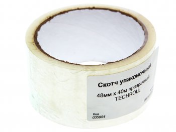 60 р. Скотч упаковочный 48ммх40м прозрачный TECHROLL TECHROLL 069101281014  с доставкой в г. Керчь. Увеличить фотографию 1