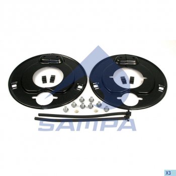 2 169 р. Щиток BPW барабана тормозного пылезащитный (комплект на ось) SAMPA SAMPA 070.558  с доставкой в г. Керчь. Увеличить фотографию 1