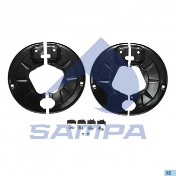 3 299 р. Щиток BPW барабана тормозного пылезащитный (комплект на ось, SN4220) SAMPA SAMPA 070.641sd  с доставкой в г. Керчь. Увеличить фотографию 1