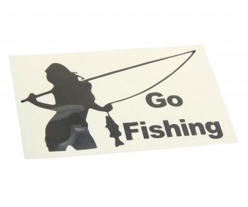 95 р. Наклейка виниловая вырезанная GO Fishing 10х16см черная AUTOSTICKERS AUTOSTICKERS 073088  с доставкой в г. Керчь. Увеличить фотографию 1