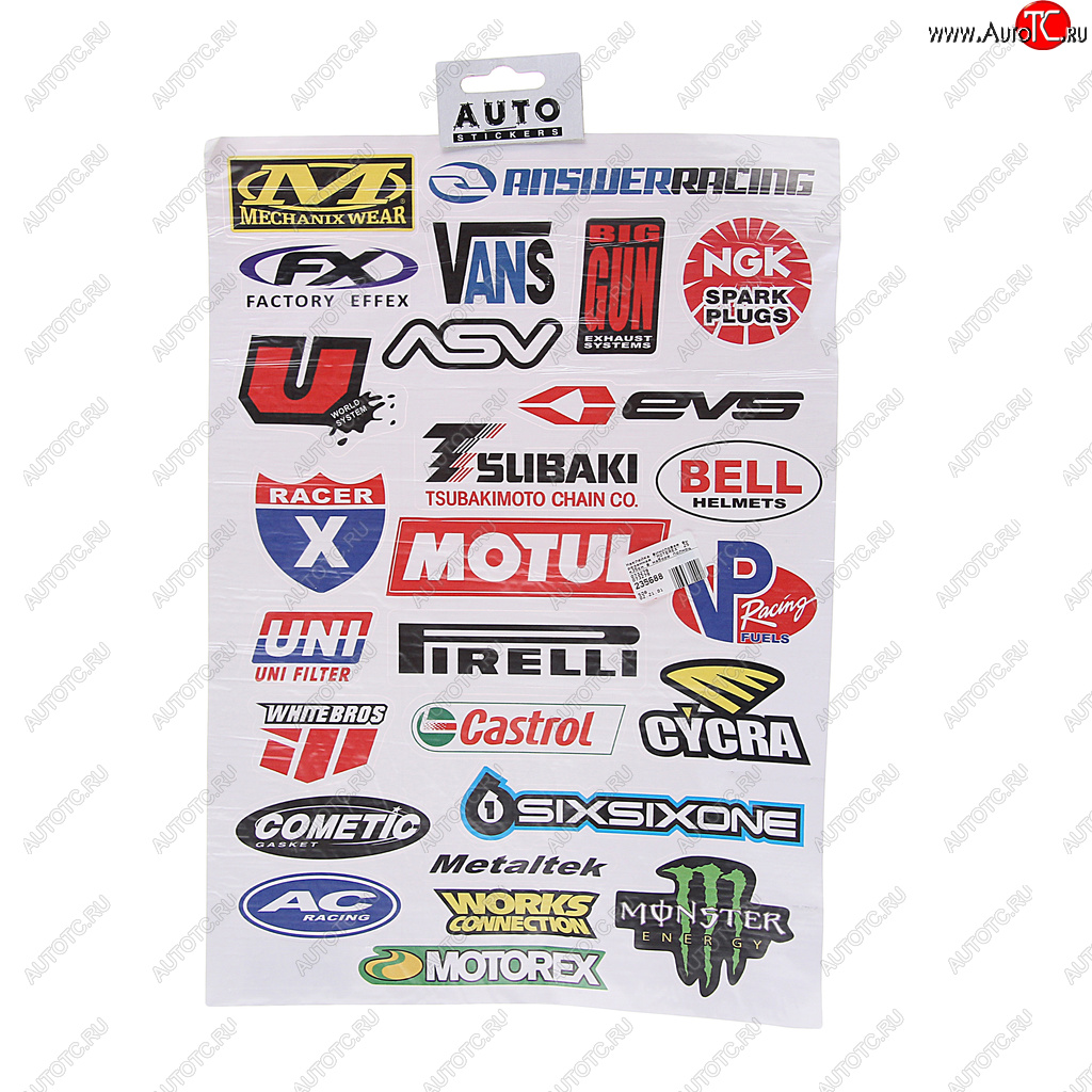 204 р. Наклейка виниловая вырезанная MOTEREX 25х35см в наборе полноцветная AUTOSTICKERS AUTOSTICKERS 073279  с доставкой в г. Керчь