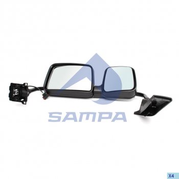 12 699 р. Зеркало боковое RENAULT Premium левое двойное черное (с подогревом) в сборе SAMPA SAMPA 078.442  с доставкой в г. Керчь. Увеличить фотографию 1