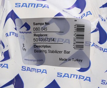 246 р. Втулка стабилизатора RENAULT Midlum заднего (38x64.581x76.5мм) SAMPA SAMPA 080.045  с доставкой в г. Керчь. Увеличить фотографию 3