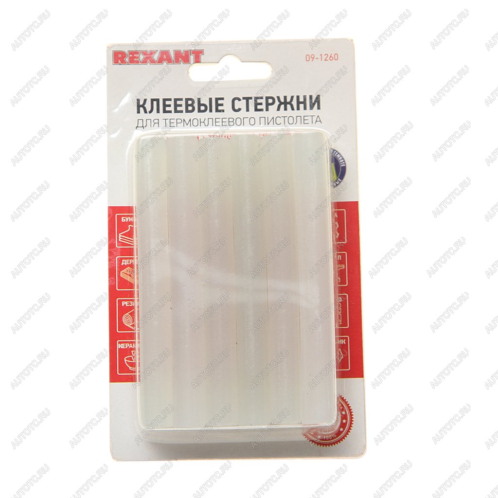 173 р. Стержень клеевой 11.3х100мм прозрачный (светящийся) 12шт. в блистере REXANT REXANT 09-1260  с доставкой в г. Керчь