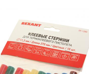 369 р. Стержень клеевой 11.3х270мм цветной 10шт. REXANT REXANT 09-1280  с доставкой в г. Керчь. Увеличить фотографию 2