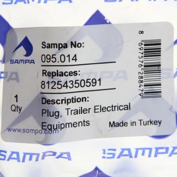 449 р. Разъем электрический прицепа ISO 3731 Type S 7-полюсный (вилка металл) SAMPA SAMPA 095.014  с доставкой в г. Керчь. Увеличить фотографию 3
