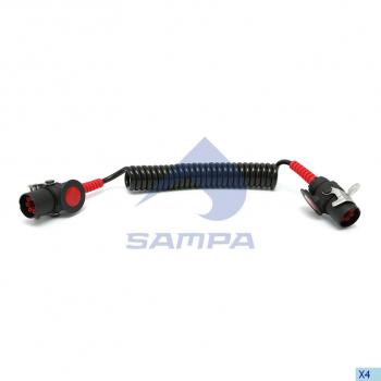 5 199 р. Кабель электрический АБС DAF прицепа 7-полюсный L=4500мм SAMPA SAMPA 095.167  с доставкой в г. Керчь. Увеличить фотографию 1