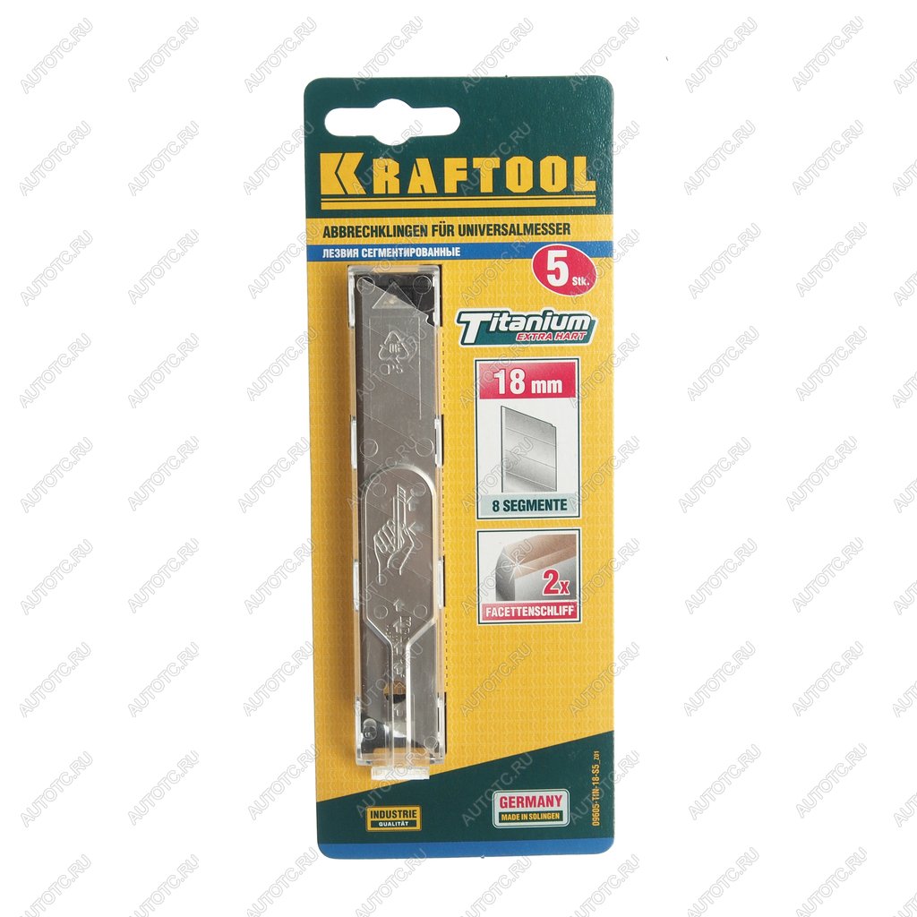 379 р. Лезвие для ножа сегментированное 18мм 5шт. Solingen KRAFTOOL KRAFTOOL 09605-tin-18-s5_z01z02  с доставкой в г. Керчь
