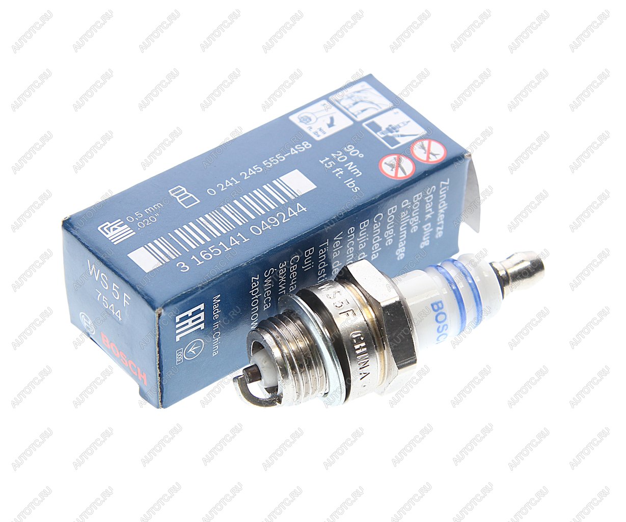 299 р. Свеча зажигания WS5F (0.5) (газонокосилка,бензопила) BOSCH BOSCH 0241245555  с доставкой в г. Керчь