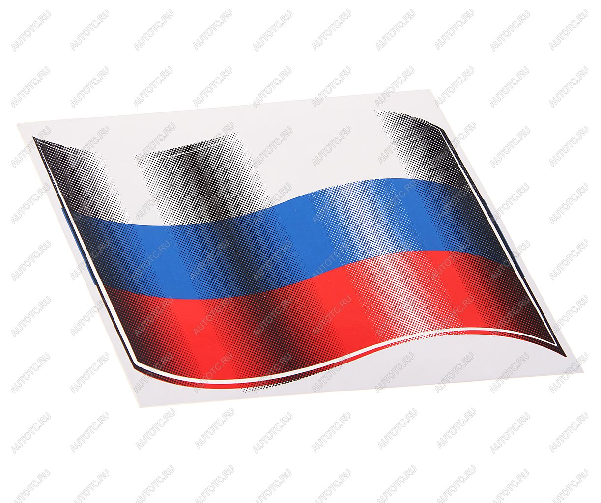 56 р. Наклейка виниловая RUS-флаг (развивающийся) 16х19cм полноцветная AUTOSTICKERS AUTOSTICKERS 030739  с доставкой в г. Керчь