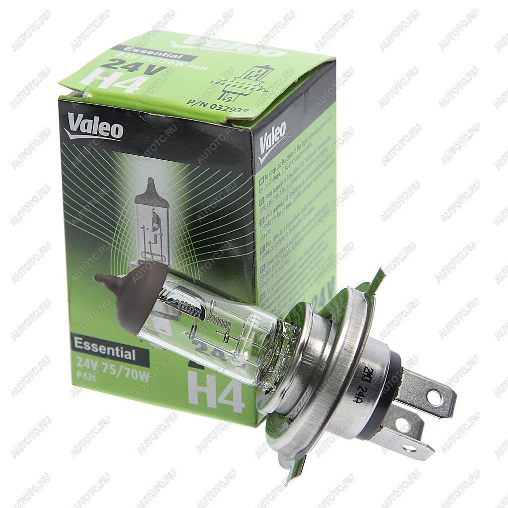 255 р. Лампа 24V H4 7570W P43t-38 3200K (1шт.) Essential VALEO VALEO 032939  с доставкой в г. Керчь