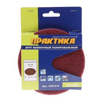 184 р. Круг полировочный 125мм войлок на липучке ПРАКТИКА ПРАКТИКА 038-616  с доставкой в г. Керчь. Увеличить фотографию 1