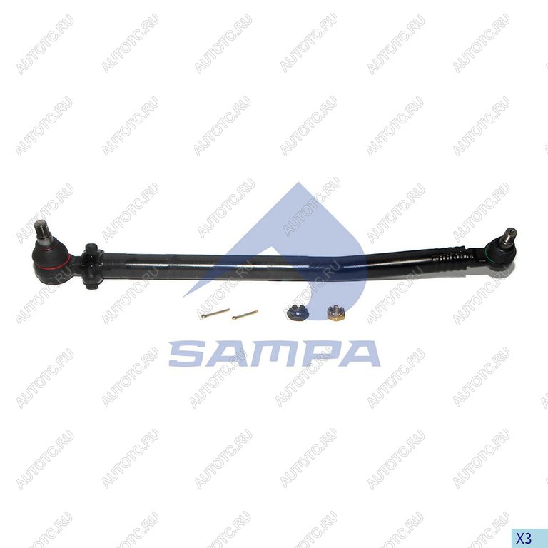 4 299 р. Тяга рулевая MERCEDES продольная (L=727675, d=40мм) SAMPA SAMPA 097.057-01  с доставкой в г. Керчь