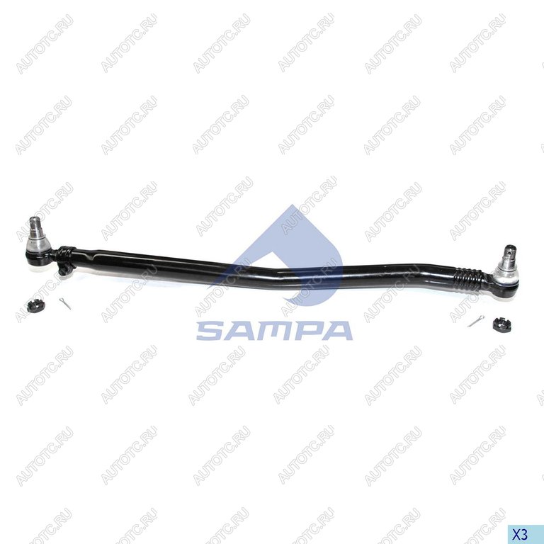 5 999 р. Тяга рулевая SCANIA 4 series продольная L=1053мм SAMPA SAMPA 097.105-01  с доставкой в г. Керчь