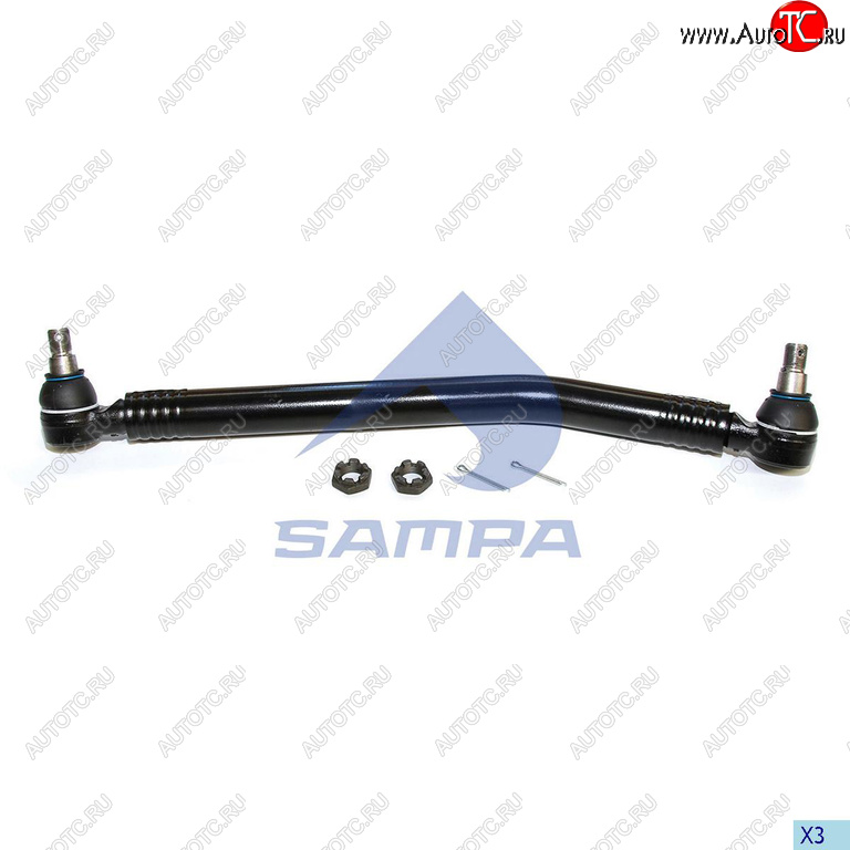 3 989 р. Тяга рулевая SCANIA продольная L=601мм SAMPA SAMPA 097.669-01  с доставкой в г. Керчь