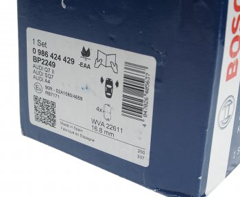 6 849 р. Колодки тормозные передние (4шт.) BOSCH Audi A4 B8 дорестайлинг, универсал (2007-2011)  с доставкой в г. Керчь. Увеличить фотографию 2