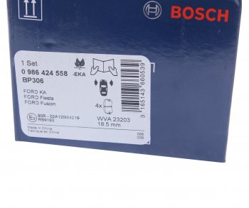 2 199 р. Колодки тормозные передние (4шт.) BOSCH Ford Fiesta 4 хэтчбэк 5 дв. рестайлинг (1999-2001)  с доставкой в г. Керчь. Увеличить фотографию 4
