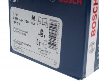 2 999 р. Колодки тормозные задние (4шт.) BOSCH Toyota Avensis T250 седан дорестайлинг (2003-2006)  с доставкой в г. Керчь. Увеличить фотографию 3