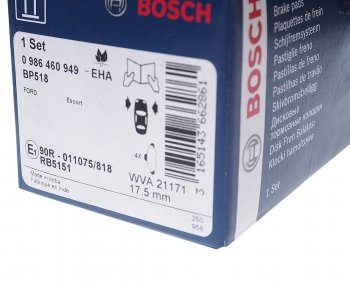 1 399 р. Колодки тормозные передние (4шт.) BOSCH Ford Escort GAL хэтчбэк 5 дв. рестайлинг (1992-1994)  с доставкой в г. Керчь. Увеличить фотографию 3