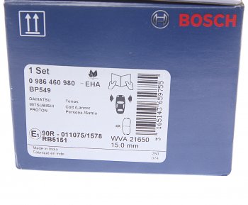 1 269 р. Колодки тормозные передние (4шт.) BOSCH Mitsubishi Colt CA0 хэтчбэк 3 дв. (1991-1996)  с доставкой в г. Керчь. Увеличить фотографию 4