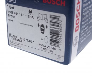 1 649 р. Колодки тормозные передние (4шт.) BOSCH Nissan Primera 3 универсал P12 (2002-2008)  с доставкой в г. Керчь. Увеличить фотографию 3