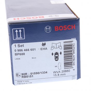 1 489 р. Колодки тормозные передние (4шт.) BOSCH Лада 2123 (Нива Шевроле) 2 рестайлинг (2020-2021)  с доставкой в г. Керчь. Увеличить фотографию 4