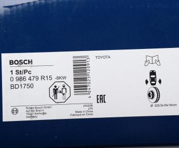 4 999 р. Диск тормозной TOYOTA Land Cruiser (J100) задний (1шт.) BOSCH BOSCH 0986479r15  с доставкой в г. Керчь. Увеличить фотографию 6